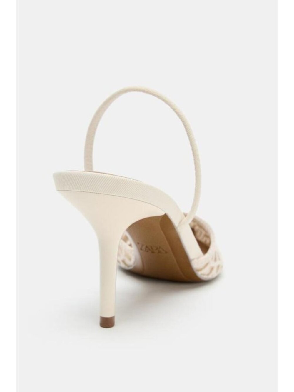 ZARA PERFORATED SLINGBACK HEELS - Picture 6 of 6